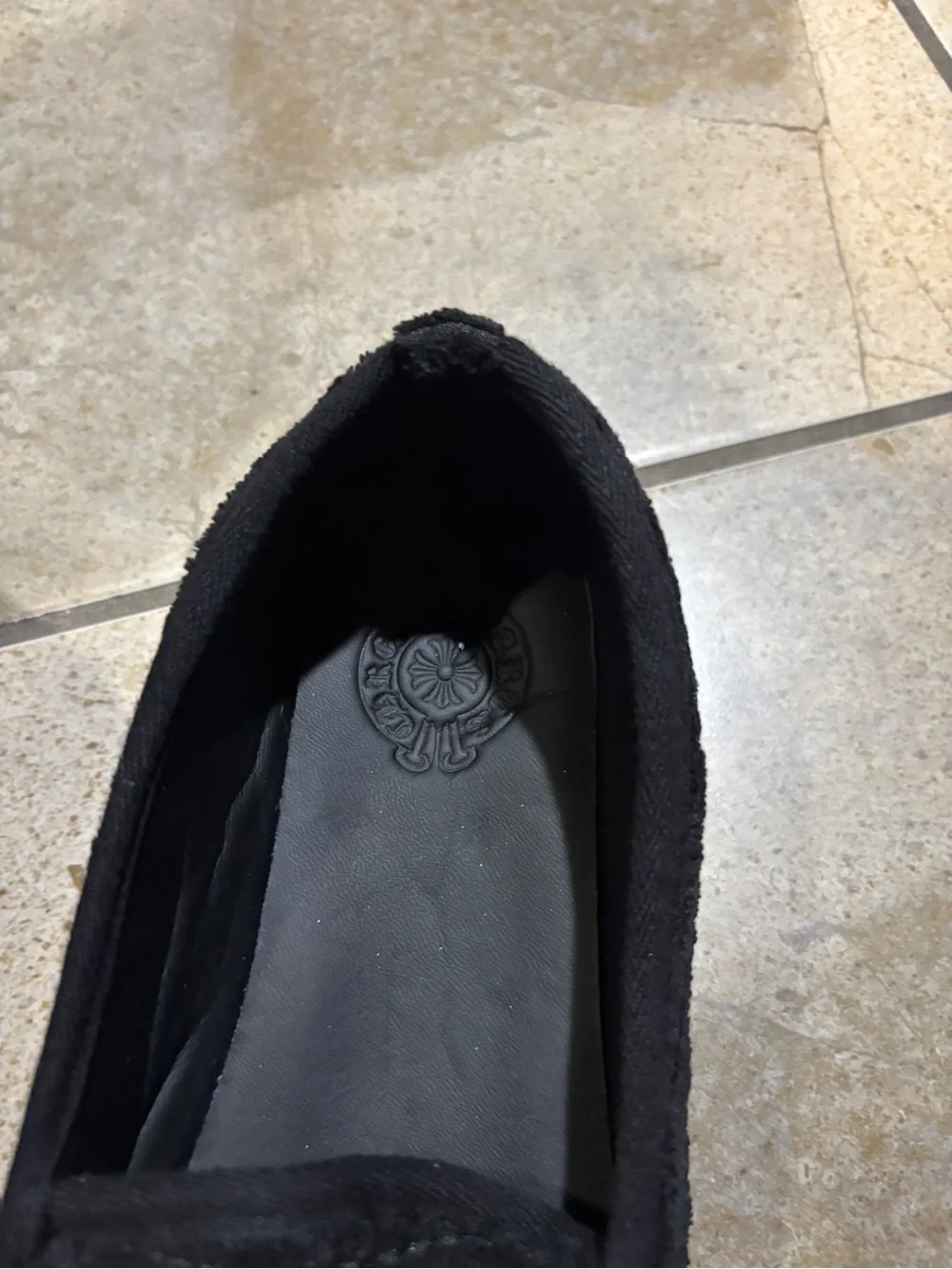 Chrome Hearts Black Dagger Velvet Slippers / Loafers